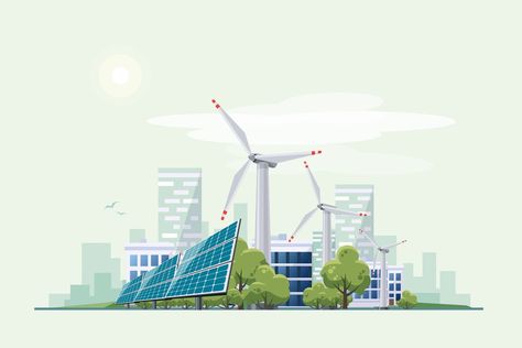 Non Renewable Energy, Electric Car Charging, Eco City, Wind Turbines, Solar Generator, Solar Energy System, Wind Energy, Green City, Energy Technology