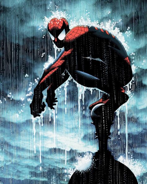 Spiderman Discord Pfp, Spiderman Pfp Comic, Spiderman Aesthetic Pfp, Batman In Rain, Comic Pfp, Special Aesthetic, Spiderman Comic Art, Symbiote Spiderman, Spiderman Drawing