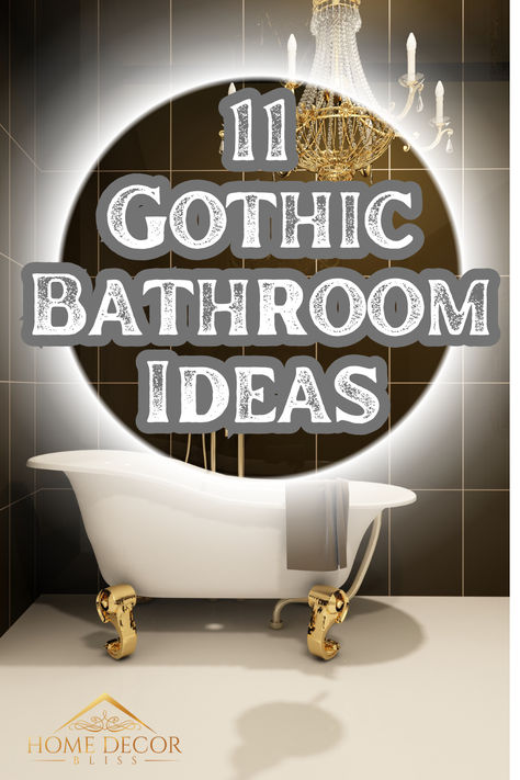 Browse through our collection of mysteriously dark and stylish gothic bathroom aethetic. Dark style so enchanting, you'll want to put a chandelier in your bathroom! Gothic Home Decor Modern, Whimsical Bathroom Ideas, Dark Bathroom Design, Goth Bathroom Decor, Modern Victorian Bathroom, Gothic Bathroom Ideas, Gothic Furniture Diy, Porch Vibes, Gothic Home Decor Ideas