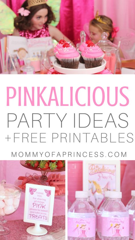 Pinkalicious Party Ideas + Free Pinkalicious Printables for Little Girl's Birthday Pink Birthday Party Activities, Princess Party Free Printables, Disney Princess Theme Birthday Party Free Printables, Pinkalicious Activities, Pinkalicious Birthday Party, Pinkalicious Party, 50th Birthday Party Decorations, Toddler Birthday Party, Emoji Birthday