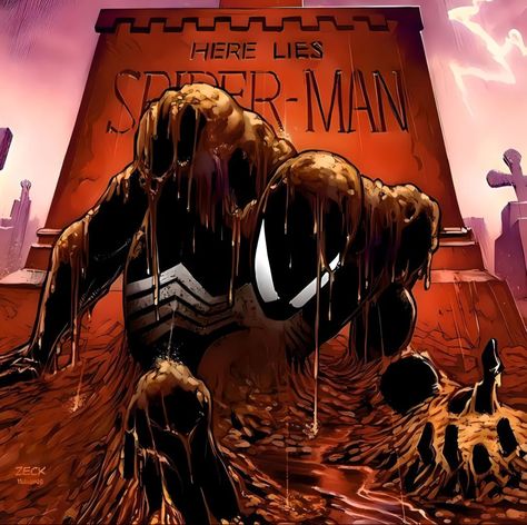 Spiderman Comic Art, Symbiote Spiderman, Kraven The Hunter, Black Spiderman, Spiderman Artwork, Black Spider, Spiderman Comic, Six Feet Under, Comic Book Covers