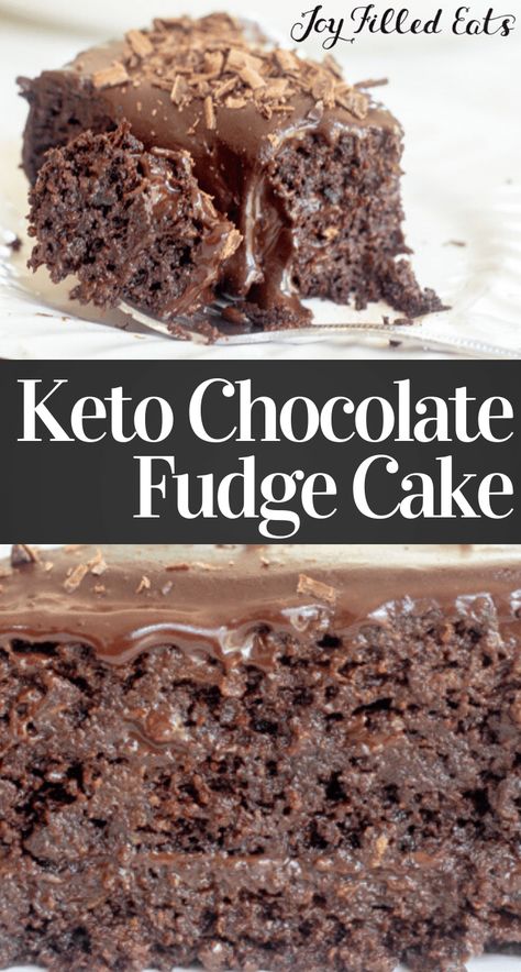 This is the ultimate Keto Chocolate Cake recipe. Every bite is fudgy, ultra-rich, and incredible. If you have been looking for a dessert that will impress pretty much anyone, you have finally found it. Delicious chocolate cake topped with a silky chocolate frosting is sure to please. It’s low carb, sugar-free, grain-free, gluten-free, and trim healthy mama friendly too. Keto Chocolate Fudge, Keto Chocolate Cake, Low Carb Cake, Joy Filled Eats, Thm Desserts, Lost 100 Pounds, Keto Cake, Tasty Chocolate Cake, Keto Brownies