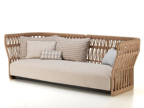 Download the catalogue and request prices of Cliff | 3 seater garden sofa By talenti, 3 seater rope garden sofa design Ludovica+Roberto Palomba, cliff Collection Patio Couch, Rattan Outdoor, Rattan Weave, Outdoor Environment, Outdoor Couch, Natural Element, Rattan Sofa, Random Colors, Sofa Colors