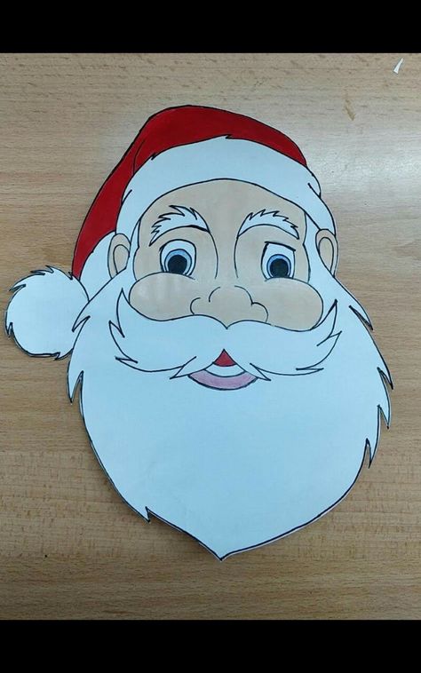 Santa Mask Craft, Christmas Kolam, Santa Claus Mask, Craft From Waste, Chart Paper, Paper Sketch, Sketch Images, Mask Drawing, Sketch Pen