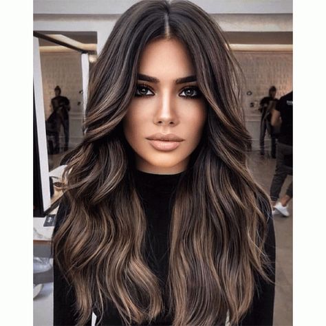 Dark Hair Color, Baylage Hair, Rambut Brunette, Brunette Balayage Hair, Long Hair Color, Brown Hair Balayage, Balayage Brunette, Hair Color Balayage, Hair Inspiration Color