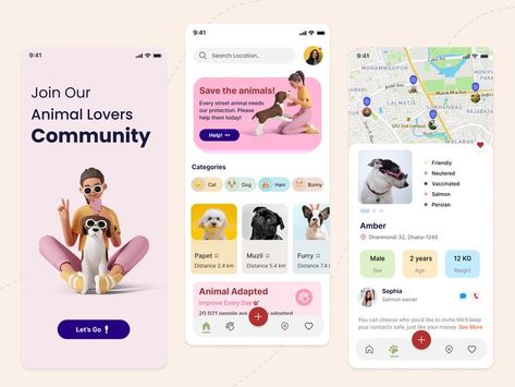 Pet App Design, Dating Apps Free, Technology Design Graphic, App Design Layout, Card Ui, Mobile App Design Inspiration, Ui Design Website, 강아지 그림, Pet Pet