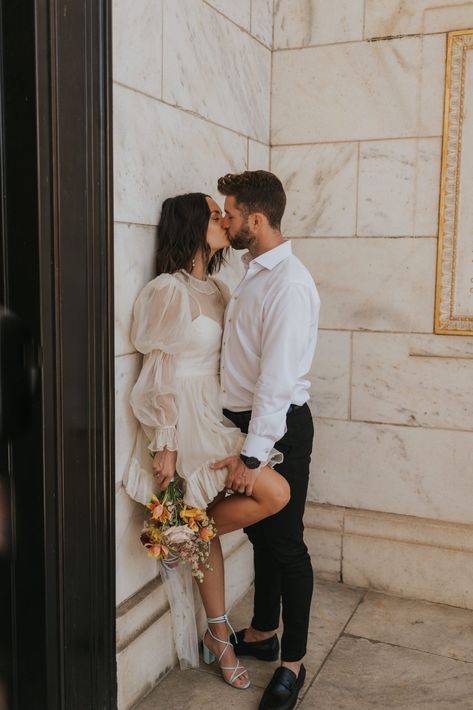 City Engagement Pictures, Elopement City, City Hall Wedding Photos, Ohio City, Courthouse Wedding Photos, City Wedding Photos, City Elopement, City Engagement Photos, Engagement Pictures Poses