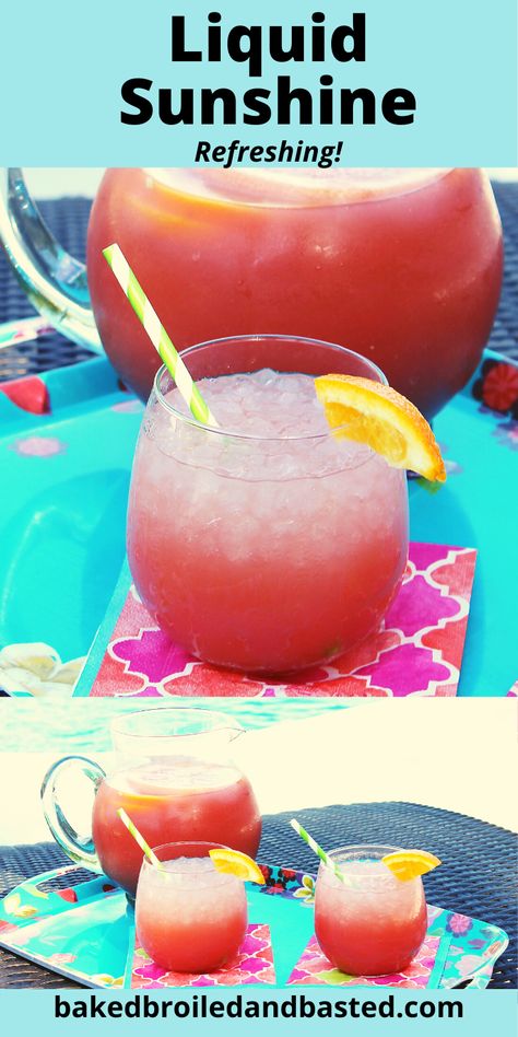 Pool Party Punch, Summer Punch, Pool Drinks, Liquid Sunshine, Alcoholic Punch, Party Drinks Alcohol, Punch Drinks, Summertime Drinks, Party Punch