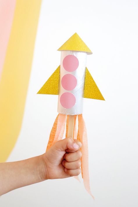 Rocket Ship Craft - Paper Rocket Ship, Rocket Ship Craft, Cardboard Toilet, Paper Rocket, About Planets, Paper Rockets, Fun Activities For Preschoolers, Rocket Craft, Fun Activity For Kids