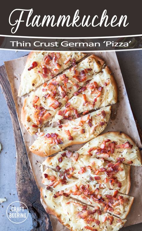 Flammkuchen Recipe, German Pizza, Best German Food, Easy German Recipes, Traditional German Food, German Food Authentic, Oktoberfest Food, Octoberfest Food, Oktoberfest Party