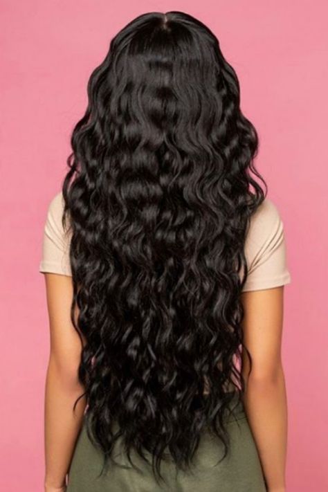 Long Hair Waves, Natural Wavy Hair, Long Black Hair, Long Wavy Hair, Mermaid Hair, Hair Inspo Color, Long Curly Hair, Long Curly, Hair Waves