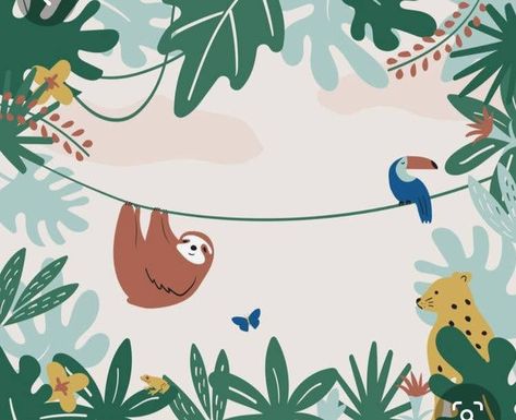 Jungle Mural For Kids, Art Collection Wall, Jungle Painting, Nursery Room Themes, Jungle Mural, Jungle Life, Nursery Wall Murals, School Murals, Teen Art