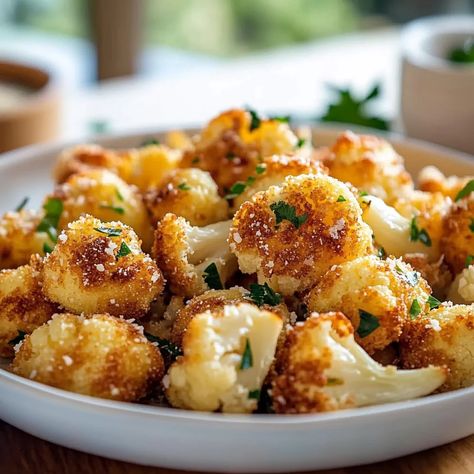 Parmesan Cauliflower Bites: Crispy, Delicious Snack Recipe Parmesan Cauliflower Bites, Cauliflower Parmesan Crisps, Crispy Cauliflower Bites Baked, Cauliflower Appetizer Recipes, Crispy Parmesan Cauliflower, Crispy Cauliflower Bites, Baked Cauliflower Bites, Cauliflower Tots, Crispy Cauliflower