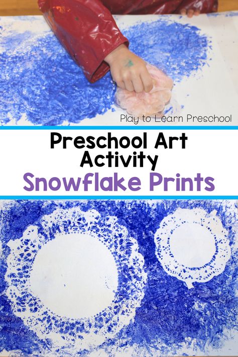 Snowflake Art Project, Process Art For Preschoolers, Process Art Preschool, Art For Preschoolers, Winter Science Activities, Winter Worksheets, Winter Crafts For Toddlers, Snowflake Art, Winter Crafts Preschool