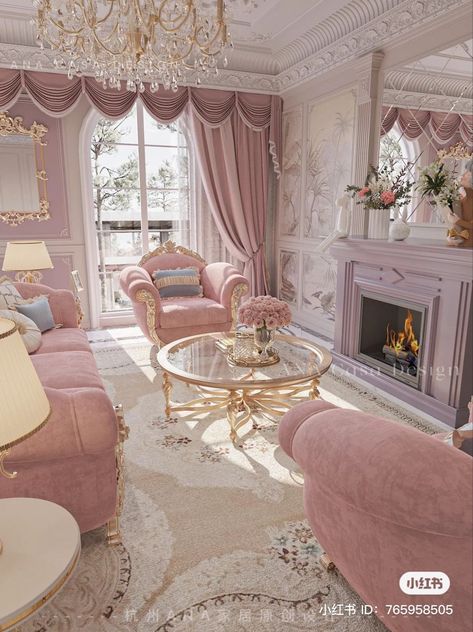 Pink Cottagecore Decor, Pink Girly House, Goddess Room, Chic Bedroom Design, Pink Furniture, Pink Room Decor, Dream Apartment Decor, Pink Living Room, Casa Vintage