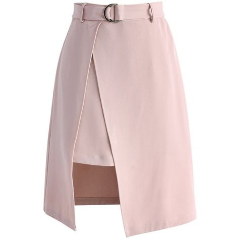 Asymmetrical Maxi Skirt, Chicwish Skirt, Split Hem Skirt, Pink Maxi Skirt, Skirt Asymmetrical, Skirt Inspiration, Belted Skirt, Woman Suit Fashion, Hem Skirt