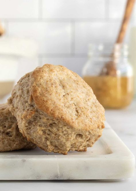 Honey Whole Wheat Biscuits by The BakerMama Honey Corn Muffins, Whole Wheat Biscuits, Wheat Biscuits, Whole Wheat Muffins, Cornbread Easy, Healthy Honey, Cheddar Biscuits, Honey Wheat, Creamy Corn