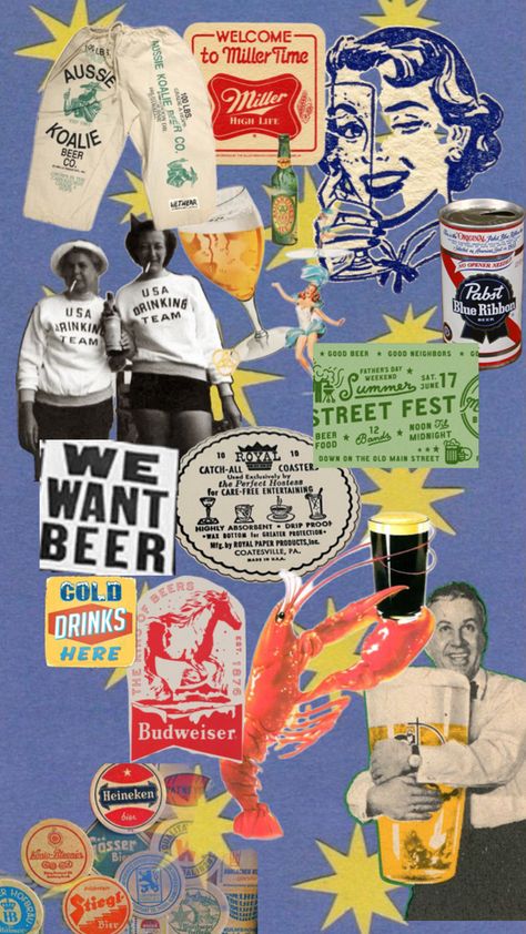 Beer Collage, Drinking Team, Pabst Blue Ribbon, Good Neighbor, High Life, Best Beer, Blue Ribbon, Old Things, Beer