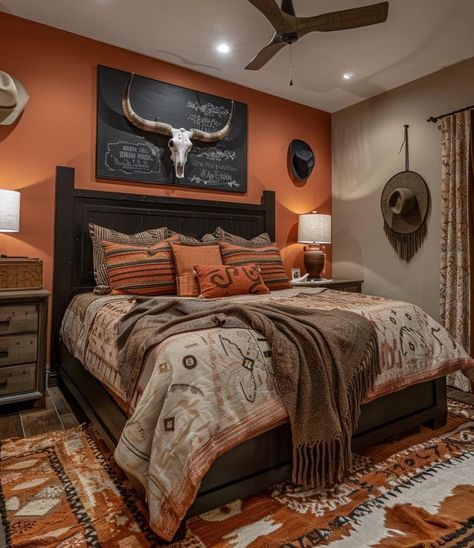 Modern Outdoor Seating Area, Western Room Ideas, Modern Outdoor Seating, Western Bedrooms, Cowgirl Room, Country Bedroom Decor, Western Bedroom Decor, Western Rooms, Western Bedroom