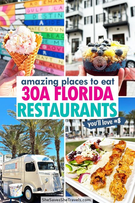 Here are the amazing flavors of Florida's 30A restaurants with our handpicked list of the best eateries, from hidden gems to local favorites.Tap for the best restaurants and start planning your 30A Florida vacation now! | 30A Florida Aesthetic | 30A Florida Restaurants | 30A Florida Things to Do | Travel Guide | Foodie Guide Siesta Key Restaurants, Celebration Florida, Dunedin Florida, Siesta Key Florida, 30a Florida, Seminole Florida, Cape Coral Florida, Siesta Key Beach, Florida Restaurants