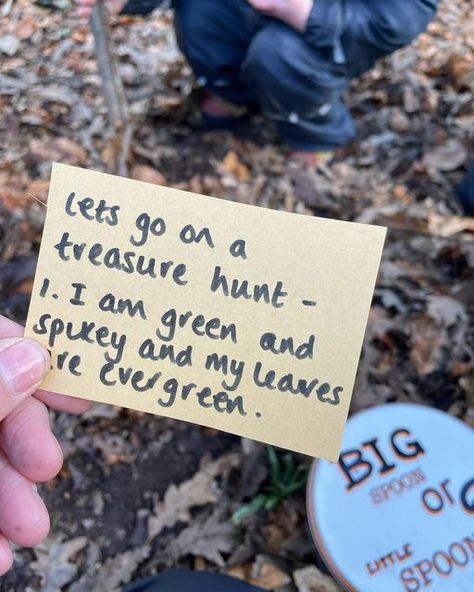 Sam Goldsworthy Childminding on Instagram: "So todays Forest school session saw us on a treasure hunt. We were playing and ‘The magic tin the magic tin’ Lots of gasps of excitement too! We opened the tin to find a new phonic ‘x’ and the first treasure hunt clue. We worked our way round the Forest solving the clues until we reached the big X and the prize!! What fun! We as always did lots of climbing, jumping, balancing, lighting fires and drinking hot chocolate until the hail arrived! #sa Treasure Hunt Aesthetic, Hunt Aesthetic, Childminding Ideas, Drinking Hot Chocolate, Hannah Grace, Treasure Hunt Clues, Library Aesthetic, Forest School, Basic Math