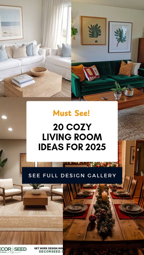 Discover 20 contemporary living room design ideas that will make your space feel warm and inviting for 2025. From mid-century modern decor techniques to stylish organization tips, we cover everything. Refresh your home with Christmas dinner table settings that impress, or find unique elements for a cozy, festive home. Be inspired by trends that elevate your living space, including color palettes and innovative furniture designs. The perfect combination of comfort and style awaits your next project. Vintage Living Room Design, Living Room Storage Ideas, Wallpaper Decor Ideas, Eclectic Living Room Design, Dinner Table Settings, Christmas Dinner Table Settings, Industrial Living Room Design, Creative Shelving, Cozy Living Room Design