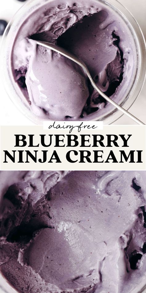 Dairy-Free Blueberry Protein Ice Cream (Ninja Creami) | Feasting on Fruit Blueberry Ninja Creami Recipes, Ninja Ice Cream, Ice Cream Maker Recipes Healthy, Ninja Creami Recipe, Ninja Ice Cream Recipe, Protein Ice Cream Recipe, Feasting On Fruit, Protein Ice Cream Recipes, Dairy Free Protein