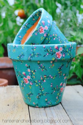 Fabric Pots, Pots Diy, Clay Pot Projects, Flower Pot Art, Mod Podge Crafts, Terra Cotta Pot Crafts, Painted Pots Diy, Painted Plant Pots, Painted Clay Pots