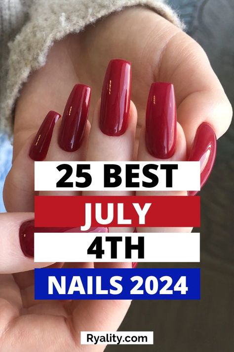 These are such cute patriotic nails design ideas for the 4th of july!! Super trendy too Patriotic Nails 4th Of July, 4 Th Of July Nails, July 4 Nails, Nails For 4th Of July, 4 Of July Nails, 4th July Nails, July Nails Ideas, Cute 4th Of July Nails, 4th Of July Nail Ideas