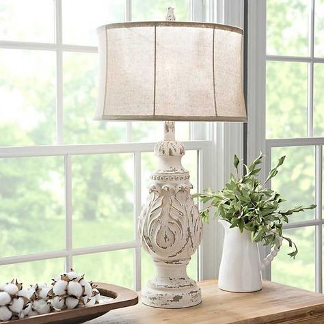 Cream Table Lamps, Country Lamps, Cream Table, Farmhouse Table Lamps, Farmhouse Lamps, French Country Bedrooms, Farmhouse Decorating, French Country Living Room, Table Lamps Living Room