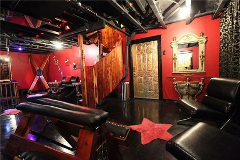 Red Playroom, Dungeon Room, Red Room, Red Rooms, Hidden Door, Playroom Furniture, Secret Rooms, Diy Bed, Room Aesthetic