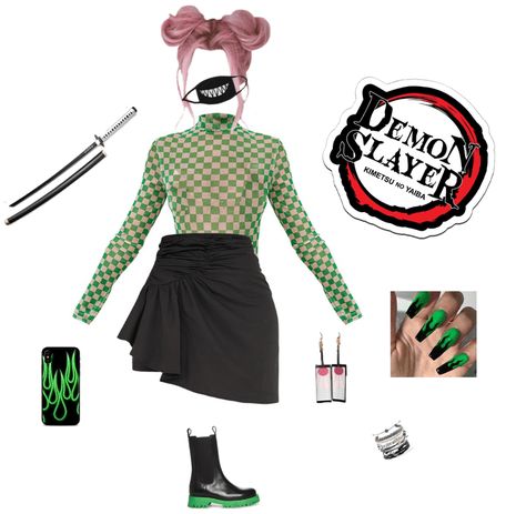 Demon slayer Outfit | ShopLook Demon Slayer Outfit Inspired, Anime Inspired Outfits Demon Slayer, Demon Slayer Inspired Outfits, Demon Slayer Outfit Ideas, Demon Slayer Outfit, Hair Png, Anime Inspired Outfits, Casual Cosplay, Summer Tour