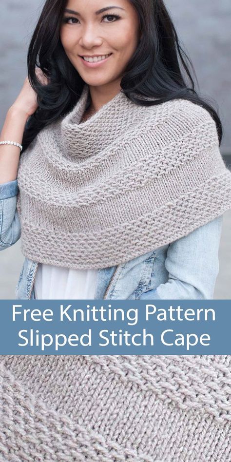 Capelet Knitting Pattern Free, Knitted Poncho Patterns Free, Cape Knitting Pattern, Easy Poncho Knitting Pattern, Capelet Knitting Pattern, Knitted Cape Pattern, Crochet Caplet, Poncho Knitting, Knitted Capelet