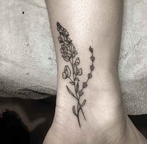 Bluebonnet Tattoo, State Tattoos, Indigo Flower, Texas Tattoos, Wildflower Tattoo, Blue Bonnet, Poppies Tattoo, Line Art Tattoos, Subtle Tattoos