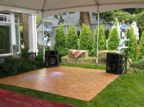 oak portable dance floor on grass Temporary Dance Floor, Wedding Reception Dance Floor, Wedding Dance Floor, Portable Dance Floor, Event Decor Direct, Wedding Backyard, Event Planning Checklist, Dance Floor Wedding, Dance Floors