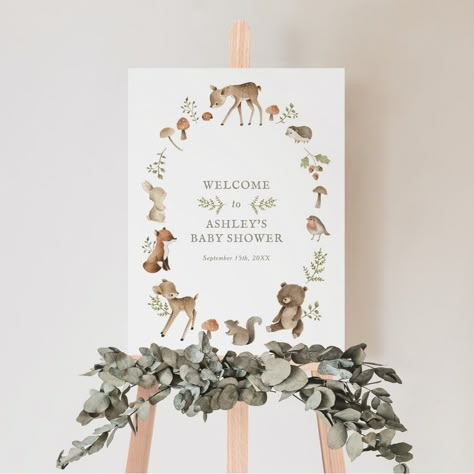 Whimsical Woodland Baby Shower Ideas, Woodsy Baby Showers, Woodland Creatures Baby Shower, Forest Baby Showers, Watercolor Woodland, Adventure Baby Shower, Baby Shower Woodland Theme, Woodland Baby Shower Invitations, Baby Shower Supplies