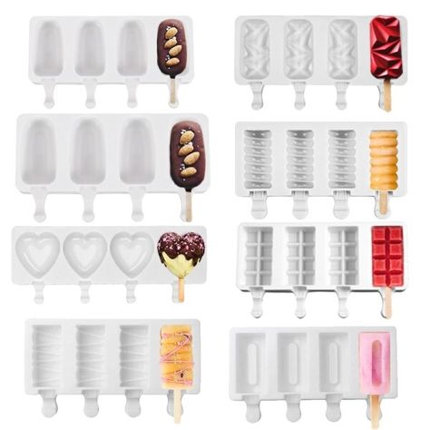 Juice Ice Cubes, Ice Cream Mold, Ice Cream Tubs, Ice Cream Containers, Ice Pop Molds, Ice Trays, Mousse Dessert, Diy Silicone, Ice Cream Makers