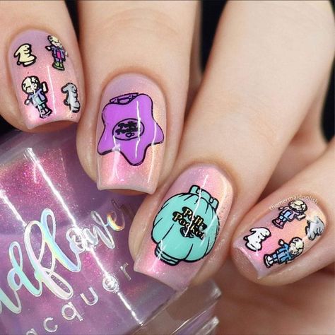 Polly Pocket Vintage, Vintage Nails, Manicure Inspiration, Inspired Nails, Classy Acrylic Nails, Polly Pocket, Gel Nails, Acrylic Nails, Manicure