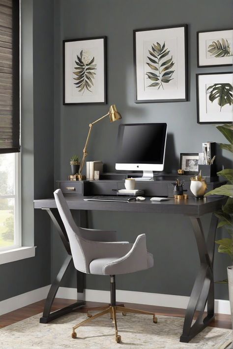 Welcome to a daily routine of interior designer touches for your 2024 home office, featuring the elegant neutrality of Collingwood (OC-28) paint to transform your space. #Ad #homedecor #homedesign #trendgirlApartment #Painthome #interiorarchitecture Wall Colors Green Room Colors Bright Room office Colors Apartment Renovation Home office Remodeling Modern Paint Colors 2024 Home Office Colour Scheme, Green Room Colors, Paint Colors 2024, Modern Paint Colors, Bright Room, Girly Apartment Decor, A Daily Routine, Home Office Colors, Modern Color Schemes