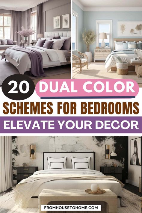 20 Two-Color Combinations For Bedroom Walls | Interior Decorating Ideas Bookcase In Bedroom, Color Schemes For Bedrooms, Wall Color Ideas Bedroom, Black Walls Bedroom, Lakehouse Bedroom, Dramatic Bedroom, Two Tone Walls, House To Home, Bedroom Color Combination