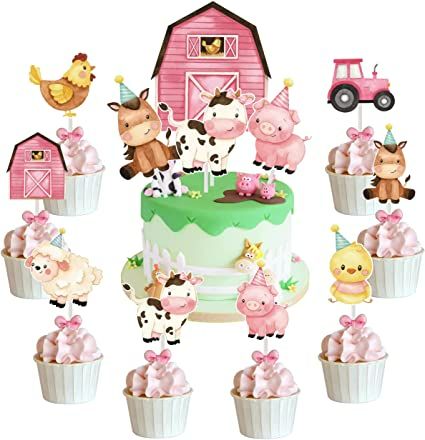 Animal Party Cake, Farm Cupcake Toppers, Farm Animal Cake, Barn Birthday Party, Farm Birthday Cakes, Barnyard Cake, Farm Animal Cupcakes, Farm Animal Cakes, Cow Cake