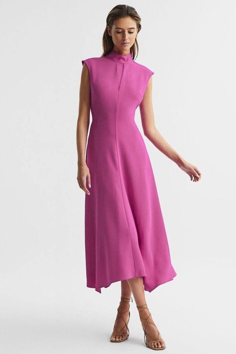 Luxury Staud Midi Dress, Staud Luxury Summer Midi Dress, Staud Elegant Sleeveless Midi Dress, Chic Staud Knee-length Midi Dress, Luxury Pink Pre-draped Midi Dress, Knitwear Fashion, Everyday Dresses, Modern Style, Casual Style