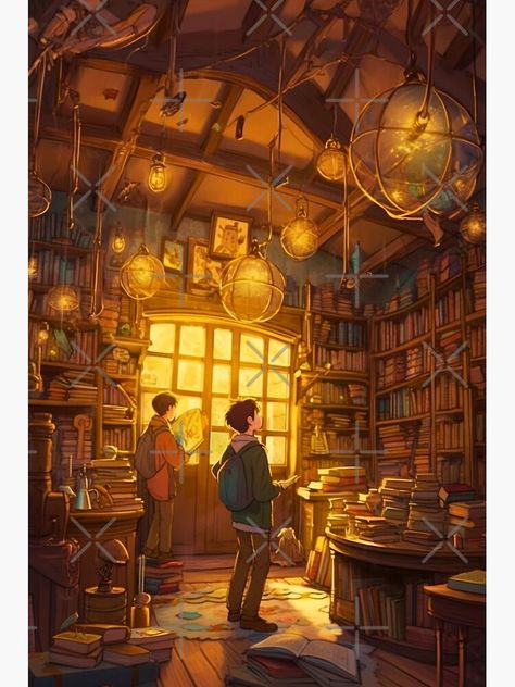 Library Art Drawing, Magical Shop Concept Art, Cozy Library Illustration, Curio Shop Aesthetic, Magic Library Illustration, Library Art Aesthetic, Old Library Drawing, Magic Store Concept Art, Cute Library Drawing