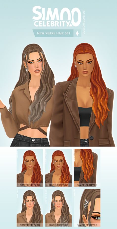 Sims 4 Details, New Years Hair, S4cc Hair, Ts4 Hair, New Year Hairstyle, Sims 4 Cc Hair, Pelo Sims, The Sims Mods, Find Hairstyles