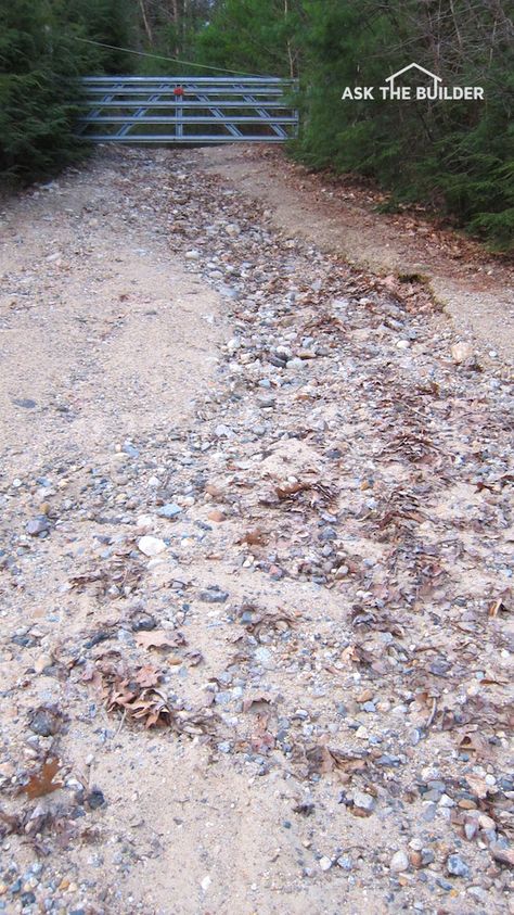 Crush And Run Driveway, Sloped Gravel Driveway, Driveway Washout Solutions, Gravel For Driveway, Gravel Driveway Drainage, Crushed Concrete Driveway, Gravel Driveway On A Hill, How To Edge A Gravel Driveway, Gravel Driveway Turnaround Ideas