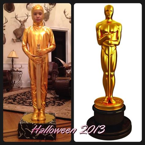 Ryan - Oscar Trophy. Oscar Proud Costume, Oscars Trophy, Dpi The Oscars, Oscar’s Invitation, Oscar Statue, Oscar Trophy, Teacher Dresses, Oscar Award, Unique Halloween Costumes