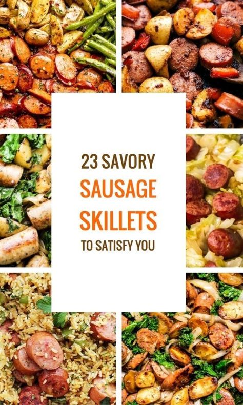 Andouille Sausage Skillet, Sausage Skillet Meals, Smoked Sausage Recipes Easy Skillet, Dutch Oven Sausage Recipes, Sausage Rope Recipes, Chicken Sausage Skillet Recipes, Deer Sausage Recipe Dinners, Banger Sausage Recipe, Sausage Skillet Recipes