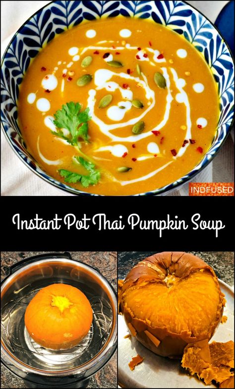 Pumpkin Soup Instant Pot, Thai Pumpkin Curry, Soup Indian, Instant Pot Thai, Thai Pumpkin Soup, Soup Instant Pot, Thai Curry Paste, Thai Soup, Pumpkin Curry