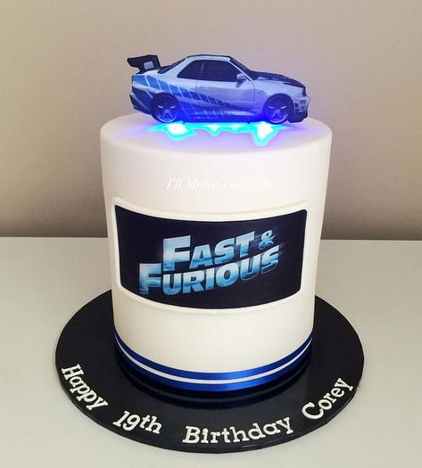 Fast and Furious cake! Must admit I much prefer making pretty & girly cakes. But I am happy with how this one turned out. All edible apart from the lights and ribbon. Fast And Furious Bday Party, 2 Fast Too Furious Birthday, Fast And Furious Party Ideas, Fast Furious Birthday Party, Fast And Furious Gifts Ideas, Fast And Furious Cakes Birthday, 2 Fast 2 Furious Birthday Party Cake, Fast And The Furious Birthday Party, Two Fast Two Furious Birthday Cake