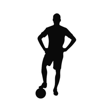 Vector soccer player silhouette football... | Premium Vector #Freepik #vector #sports-silhouettes #soccer-silhouette #football-silhouette #football Sports Silhouettes, Football Player Silhouette, Soccer Silhouette, Football Silhouette, Birthday Room, Shadow Illustration, Silhouette Illustration, Soccer Guys, T Shirt Art